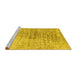 Sideview of Machine Washable Abstract Yellow Contemporary Rug, wshcon2336yw