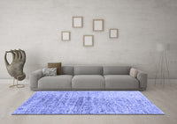 Machine Washable Abstract Blue Contemporary Rug, wshcon2336blu