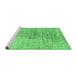 Sideview of Machine Washable Abstract Emerald Green Contemporary Area Rugs, wshcon2336emgrn