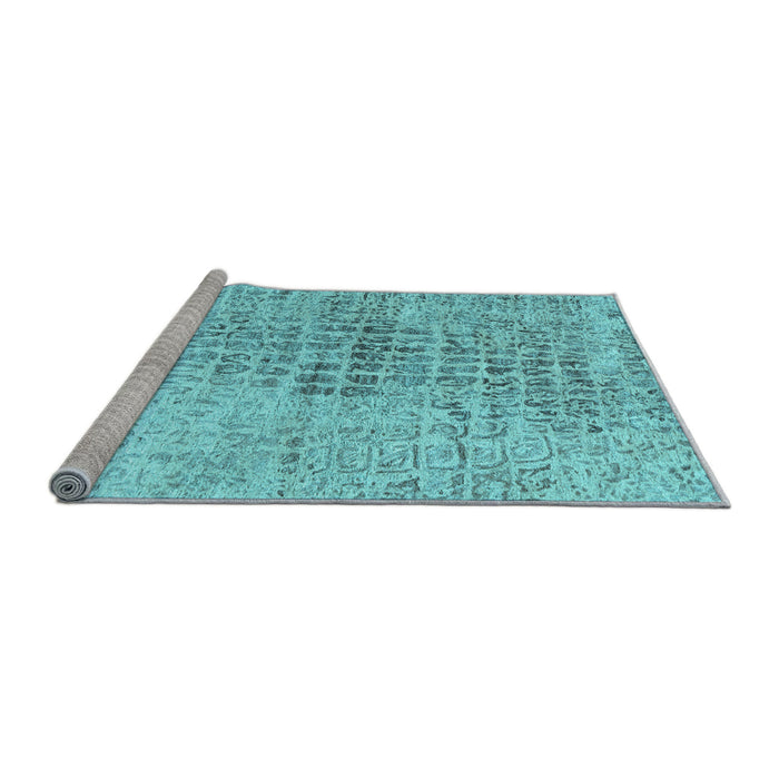 Sideview of Machine Washable Abstract Light Blue Contemporary Rug, wshcon2336lblu