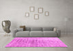 Machine Washable Abstract Pink Contemporary Rug in a Living Room, wshcon2336pnk