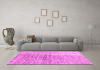 Machine Washable Abstract Pink Contemporary Rug, wshcon2336pnk