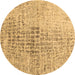 Round Machine Washable Abstract Brown Contemporary Rug, wshcon2336brn