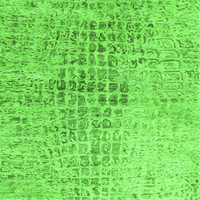Serging Thickness of Abstract Green Contemporary Rug, con2336grn