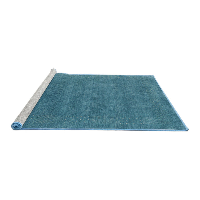 Serging Thickness of Machine Washable Contemporary Blue Ivy Blue Rug, wshcon2337