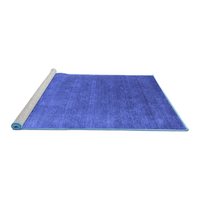 Sideview of Machine Washable Abstract Blue Contemporary Rug, wshcon2337blu