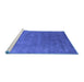 Sideview of Machine Washable Abstract Blue Contemporary Rug, wshcon2337blu