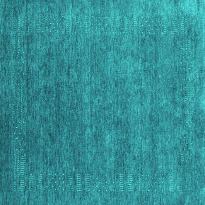 Square Machine Washable Abstract Turquoise Contemporary Area Rugs, wshcon2337turq