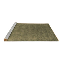 Sideview of Machine Washable Abstract Brown Contemporary Rug, wshcon2337brn