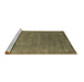 Sideview of Machine Washable Abstract Brown Contemporary Rug, wshcon2337brn