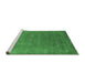 Sideview of Machine Washable Abstract Emerald Green Contemporary Area Rugs, wshcon2337emgrn