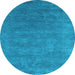 Round Abstract Light Blue Contemporary Rug, con2337lblu