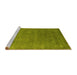 Sideview of Machine Washable Abstract Yellow Contemporary Rug, wshcon2337yw