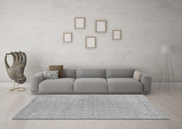 Machine Washable Abstract Gray Contemporary Rug in a Living Room,, wshcon2338gry