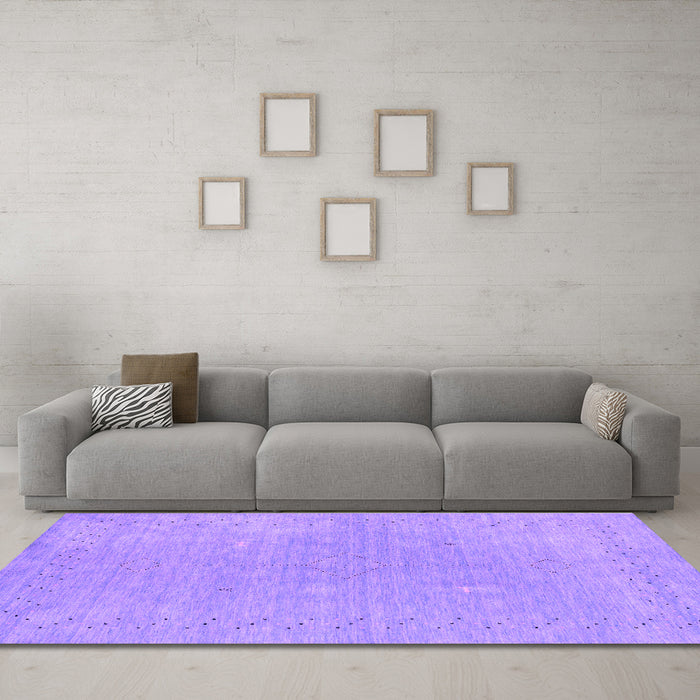 Machine Washable Abstract Purple Contemporary Area Rugs in a Living Room, wshcon2338pur
