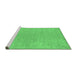 Sideview of Machine Washable Abstract Emerald Green Contemporary Area Rugs, wshcon2338emgrn