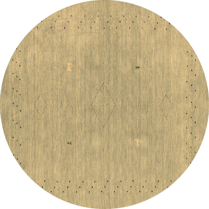 Round Abstract Brown Contemporary Rug, con2338brn