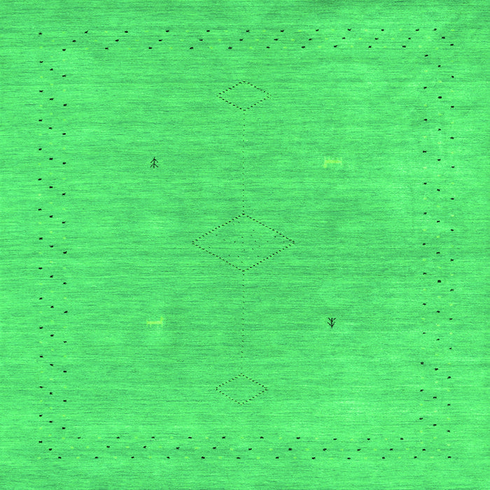 Serging Thickness of Abstract Green Contemporary Rug, con2338grn