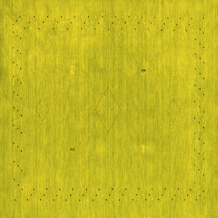 Square Abstract Yellow Contemporary Rug, con2338yw