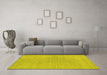 Machine Washable Abstract Yellow Contemporary Rug in a Living Room, wshcon2338yw