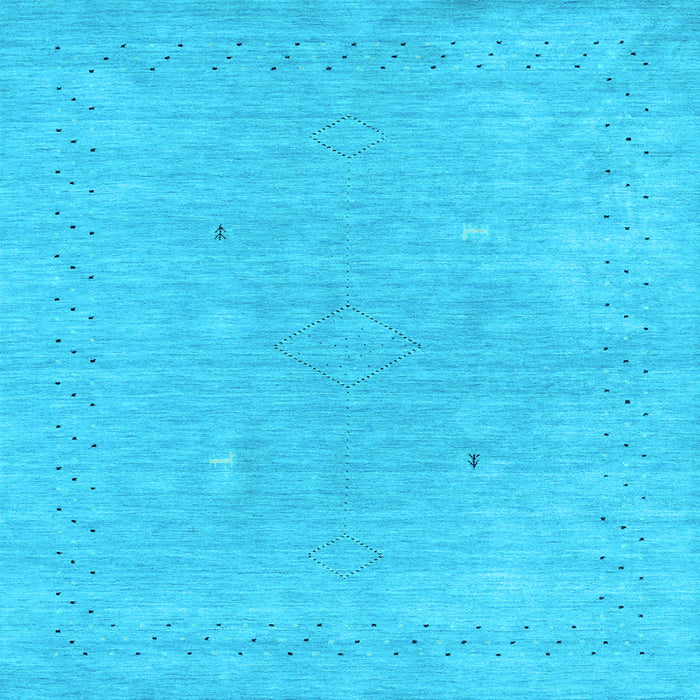 Square Machine Washable Abstract Light Blue Contemporary Rug, wshcon2338lblu