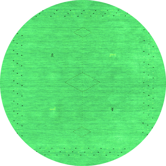Square Abstract Green Contemporary Rug, con2338grn