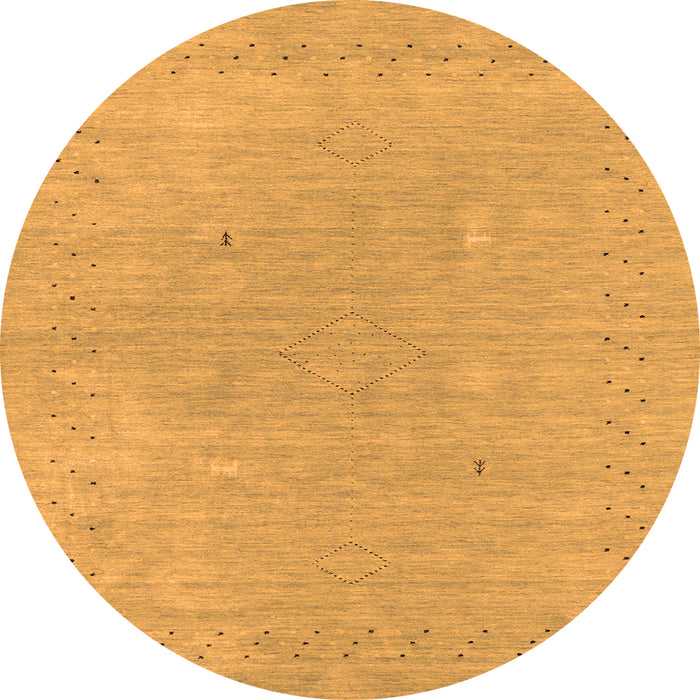 Square Abstract Orange Contemporary Rug, con2338org