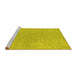 Sideview of Machine Washable Abstract Yellow Contemporary Rug, wshcon2338yw