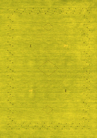 Abstract Yellow Contemporary Rug, con2338yw