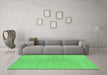 Machine Washable Abstract Emerald Green Contemporary Area Rugs in a Living Room,, wshcon2338emgrn