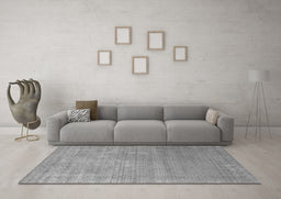 Machine Washable Abstract Gray Contemporary Rug in a Living Room,, wshcon2339gry