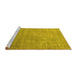 Sideview of Machine Washable Abstract Yellow Contemporary Rug, wshcon2339yw