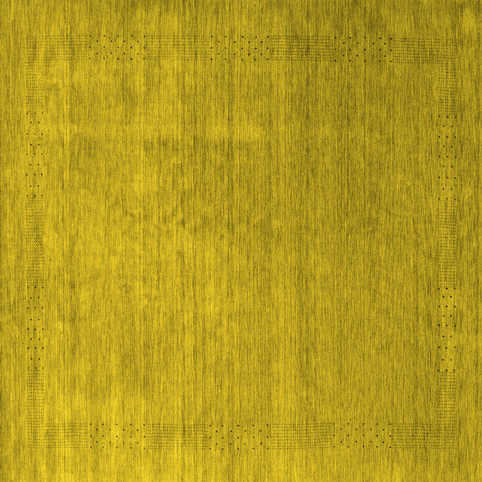 Square Machine Washable Abstract Yellow Contemporary Rug, wshcon2339yw