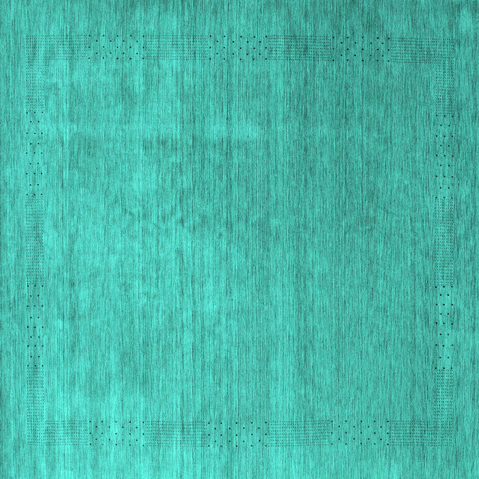 Square Abstract Turquoise Contemporary Rug, con2339turq