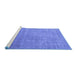 Sideview of Machine Washable Abstract Blue Contemporary Rug, wshcon2339blu