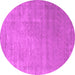 Round Machine Washable Abstract Pink Contemporary Rug, wshcon2339pnk