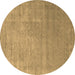 Round Abstract Brown Contemporary Rug, con2339brn