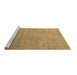 Sideview of Machine Washable Abstract Brown Contemporary Rug, wshcon2339brn