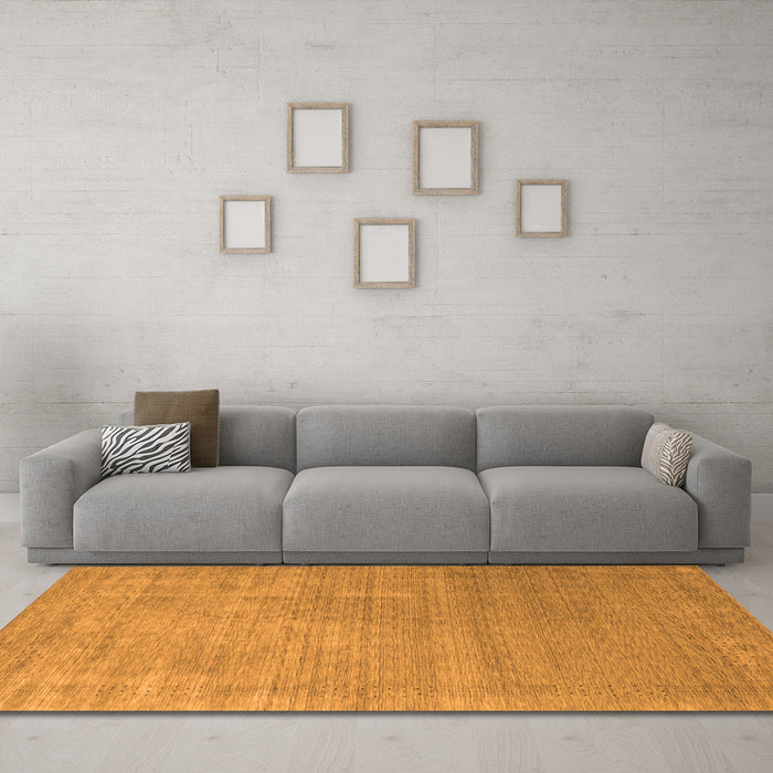 Machine Washable Abstract Orange Contemporary Area Rugs in a Living Room, wshcon2339org