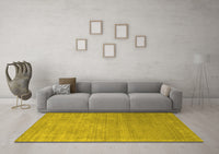 Machine Washable Abstract Yellow Contemporary Rug, wshcon2339yw