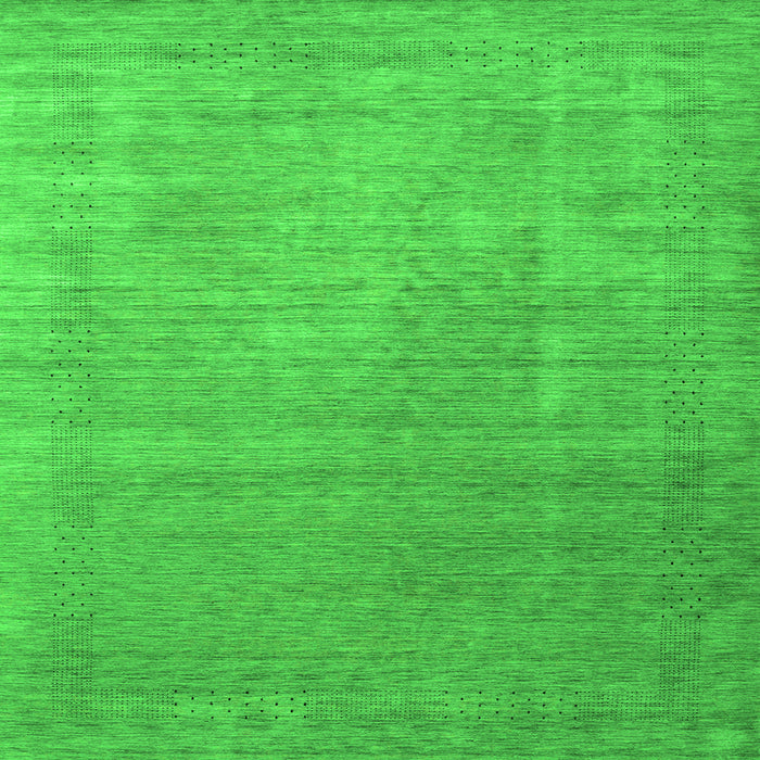 Serging Thickness of Abstract Green Contemporary Rug, con2339grn