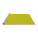 Sideview of Machine Washable Abstract Yellow Contemporary Rug, wshcon233yw