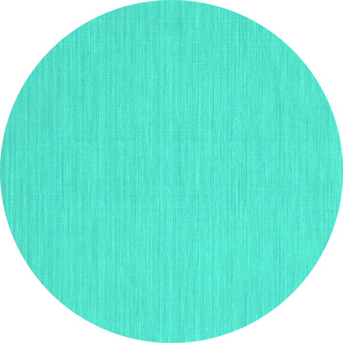 Round Abstract Turquoise Contemporary Rug, con233turq