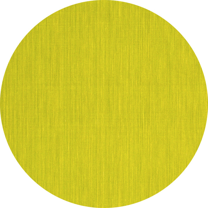 Round Machine Washable Abstract Yellow Contemporary Rug, wshcon233yw