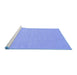 Sideview of Machine Washable Abstract Blue Contemporary Rug, wshcon233blu