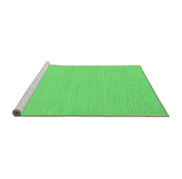 Sideview of Machine Washable Abstract Emerald Green Contemporary Area Rugs, wshcon233emgrn