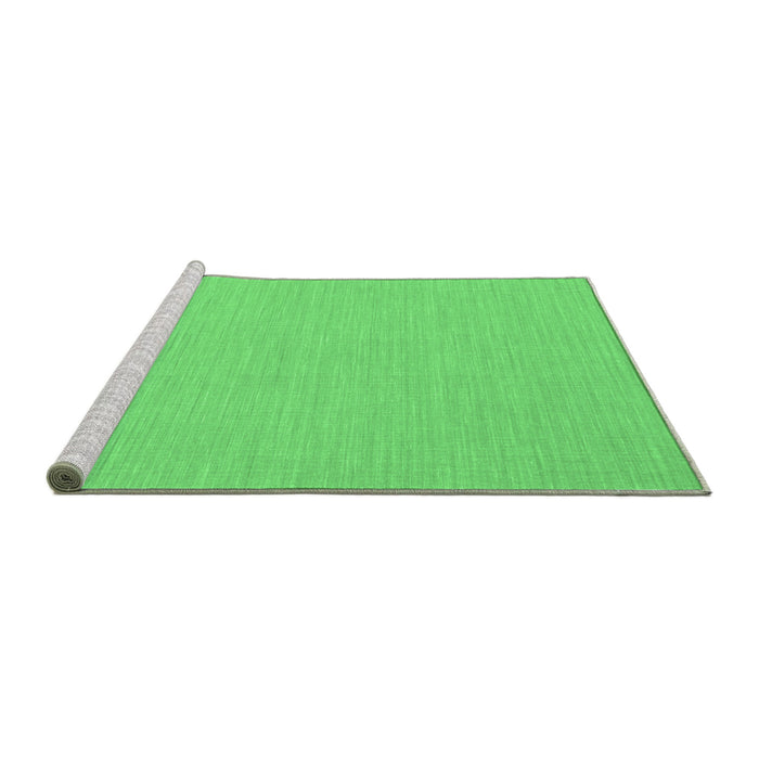 Sideview of Machine Washable Abstract Emerald Green Contemporary Area Rugs, wshcon233emgrn