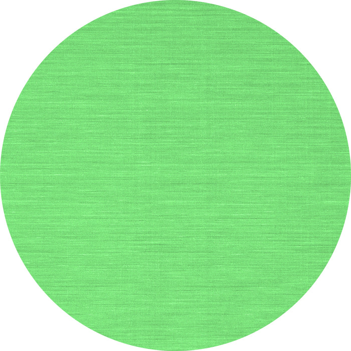 Round Machine Washable Abstract Emerald Green Contemporary Area Rugs, wshcon233emgrn