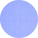 Round Abstract Blue Contemporary Rug, con233blu