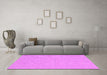 Machine Washable Abstract Pink Contemporary Rug in a Living Room, wshcon233pnk